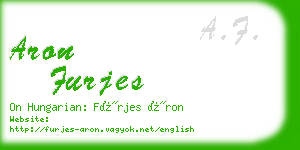 aron furjes business card